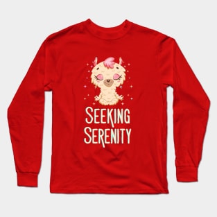 Meditating Llama: Seeking Serenity Long Sleeve T-Shirt